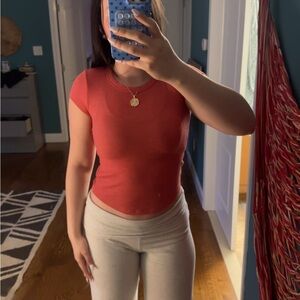 American Eagle Outfitters Red Short Sleeve Tee